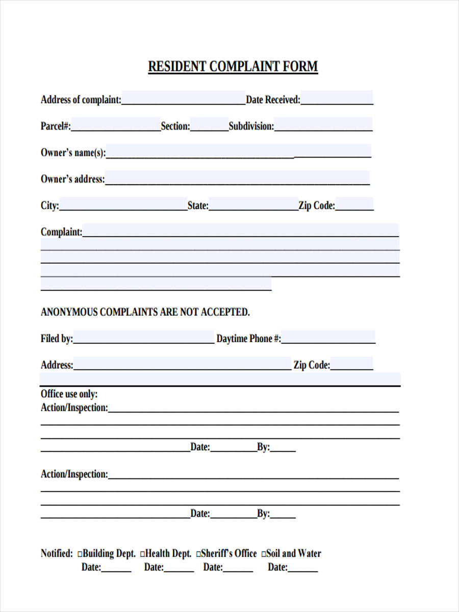 free-6-sample-resident-complaint-forms-in-ms-word-pdf