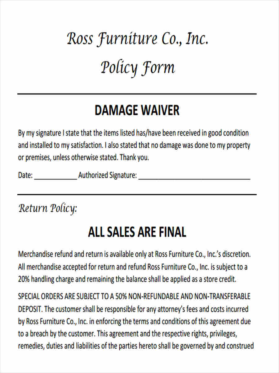 letter damages pay agreement to for Form 6 Documents in PDF Waiver 5 Damage Free Word,