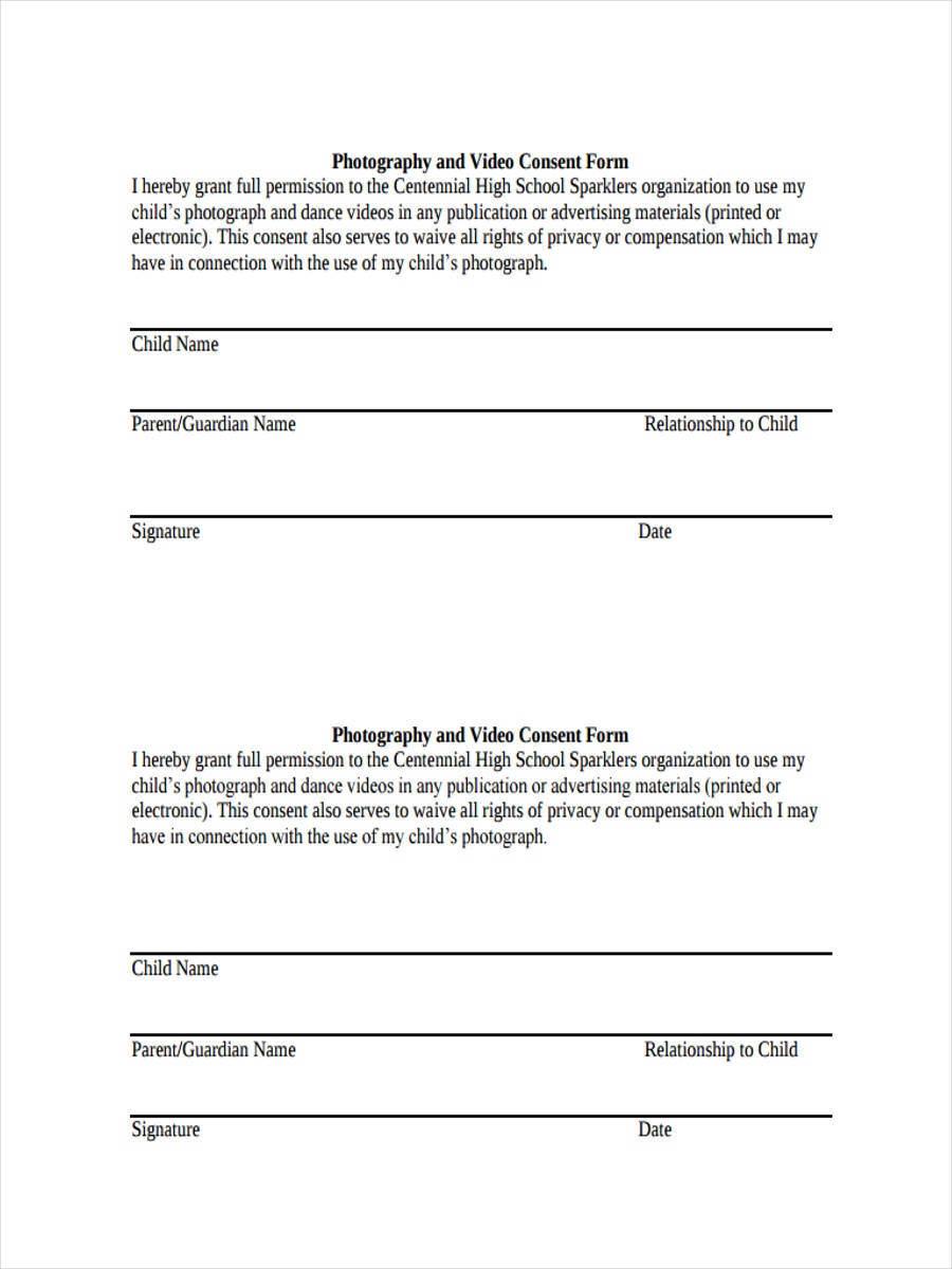 Photography Consent Form For Schools