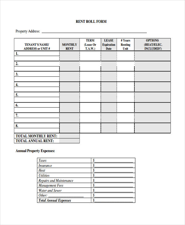generic rent roll