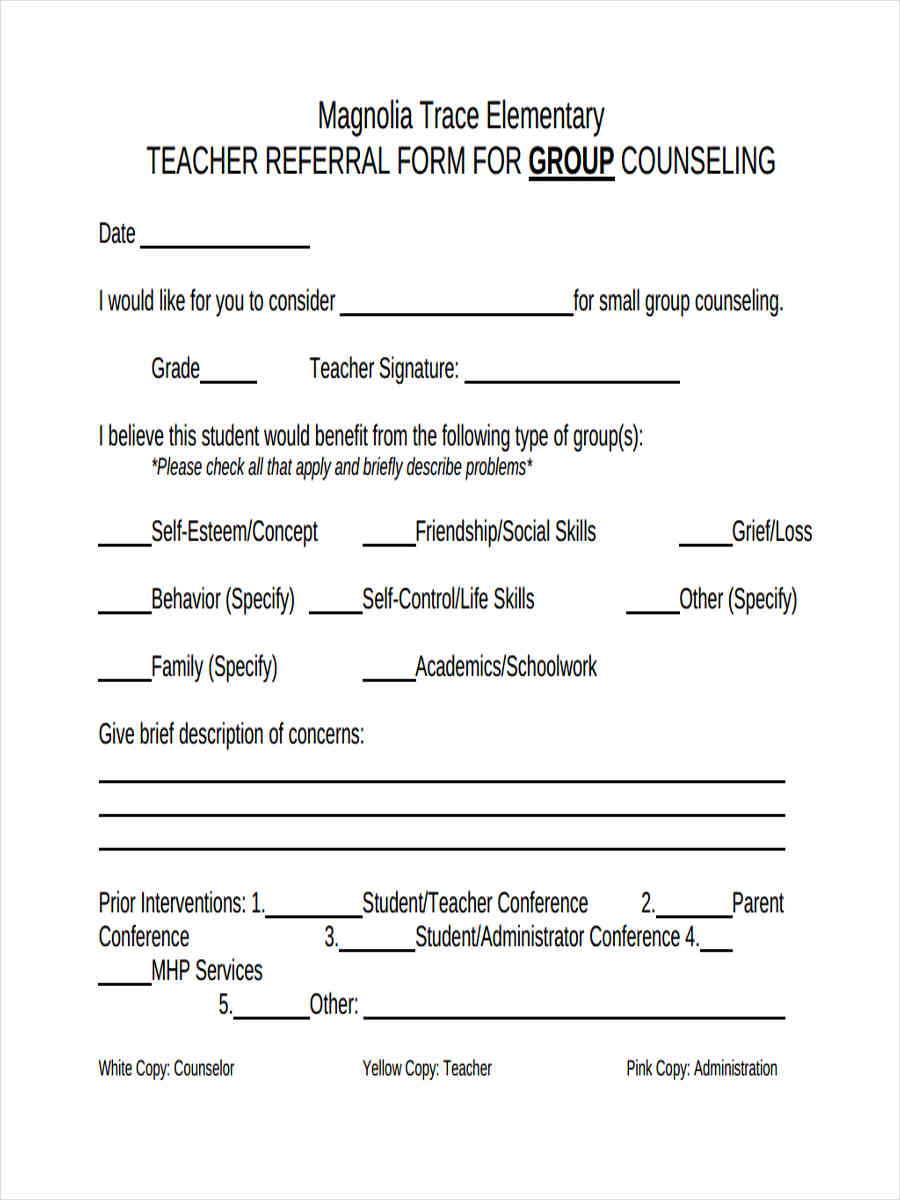 group referral form