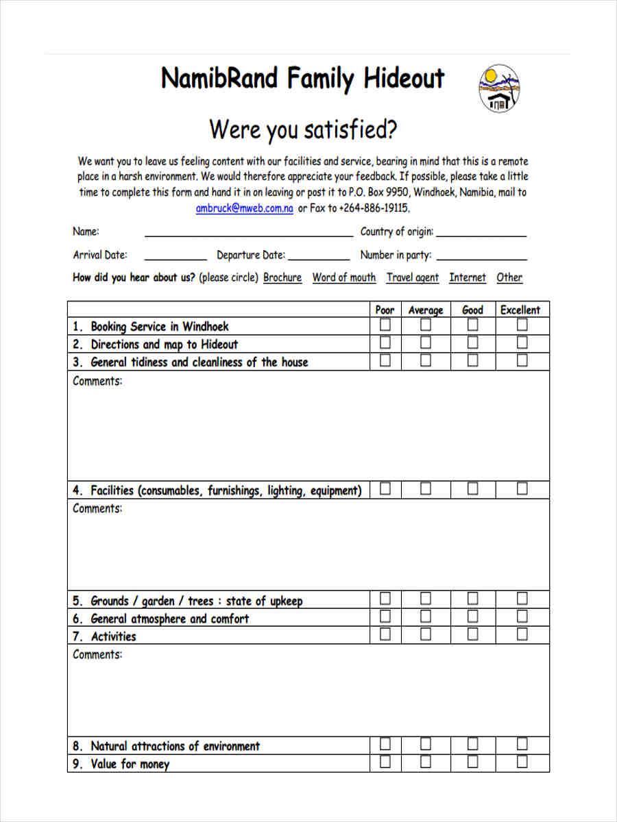 guest satisfaction questionnaire