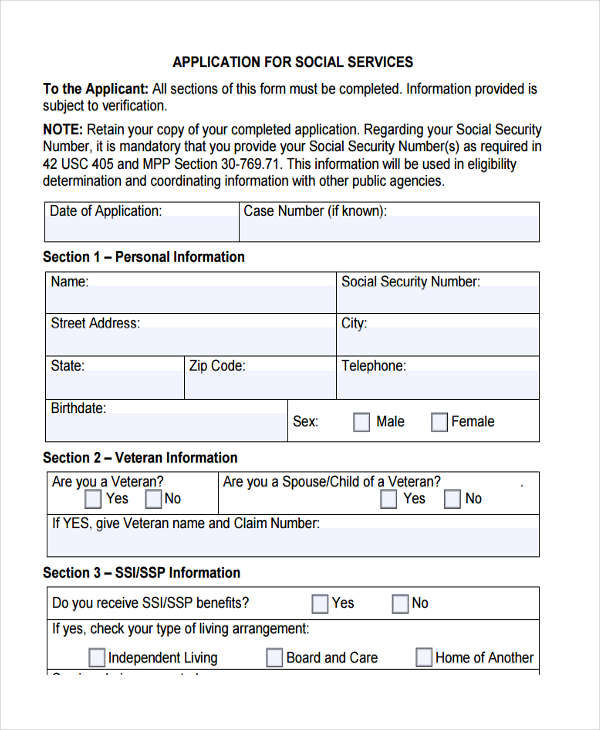Free 7 Sample Social Service Forms In Pdf 2174