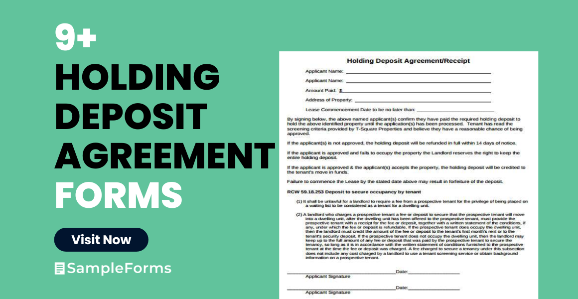 holding deposit agreement form