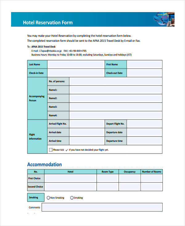 FREE 22+ Hotel CheckIn Form Samples, PDF, MS Word, Google Docs