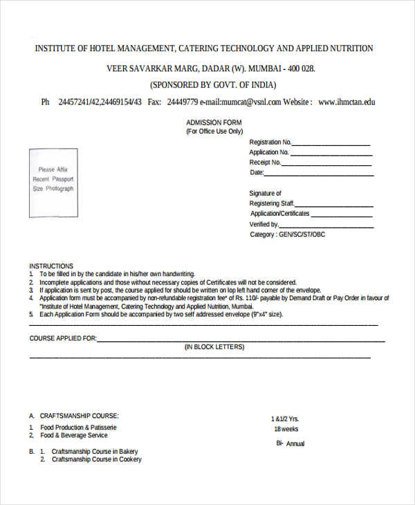 hotel management registration form