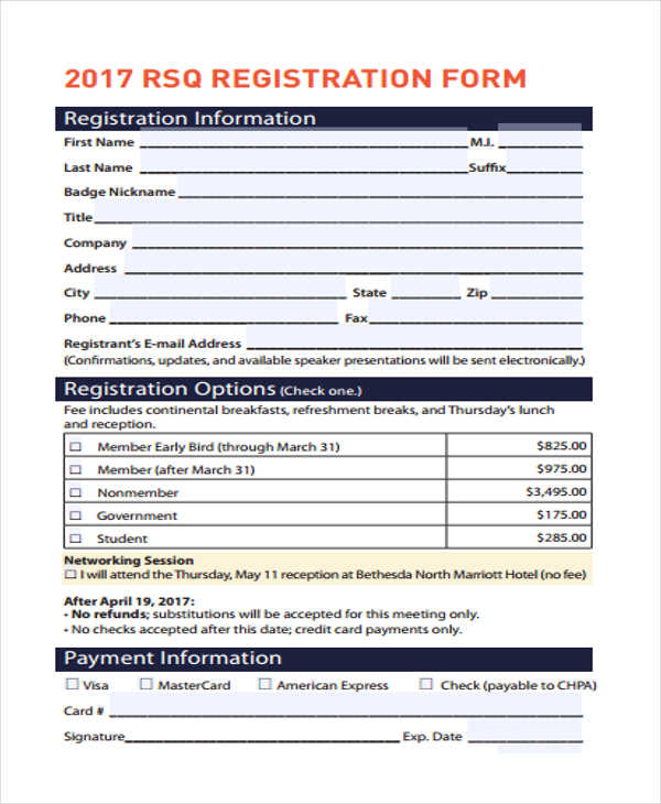 FREE 12+ Hotel Registration Forms in PDF Ms Word