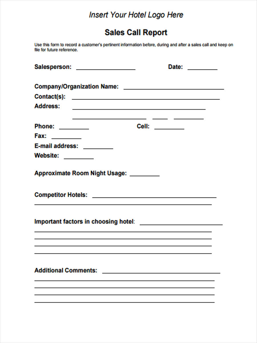 FREE 22+ Sales Report Forms in PDF  MS Word