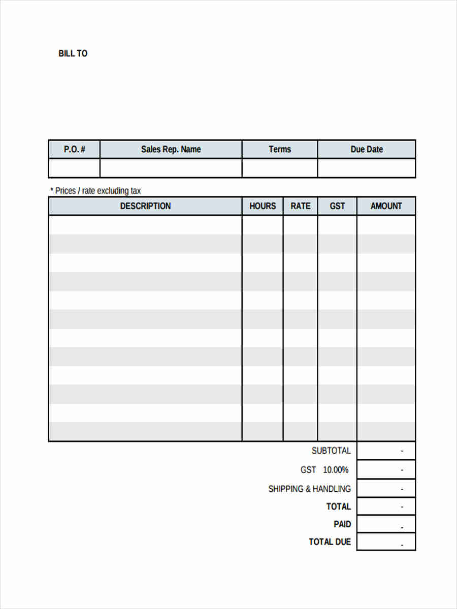 FREE 9+ Sample Service Invoice Forms in MS Word | PDF