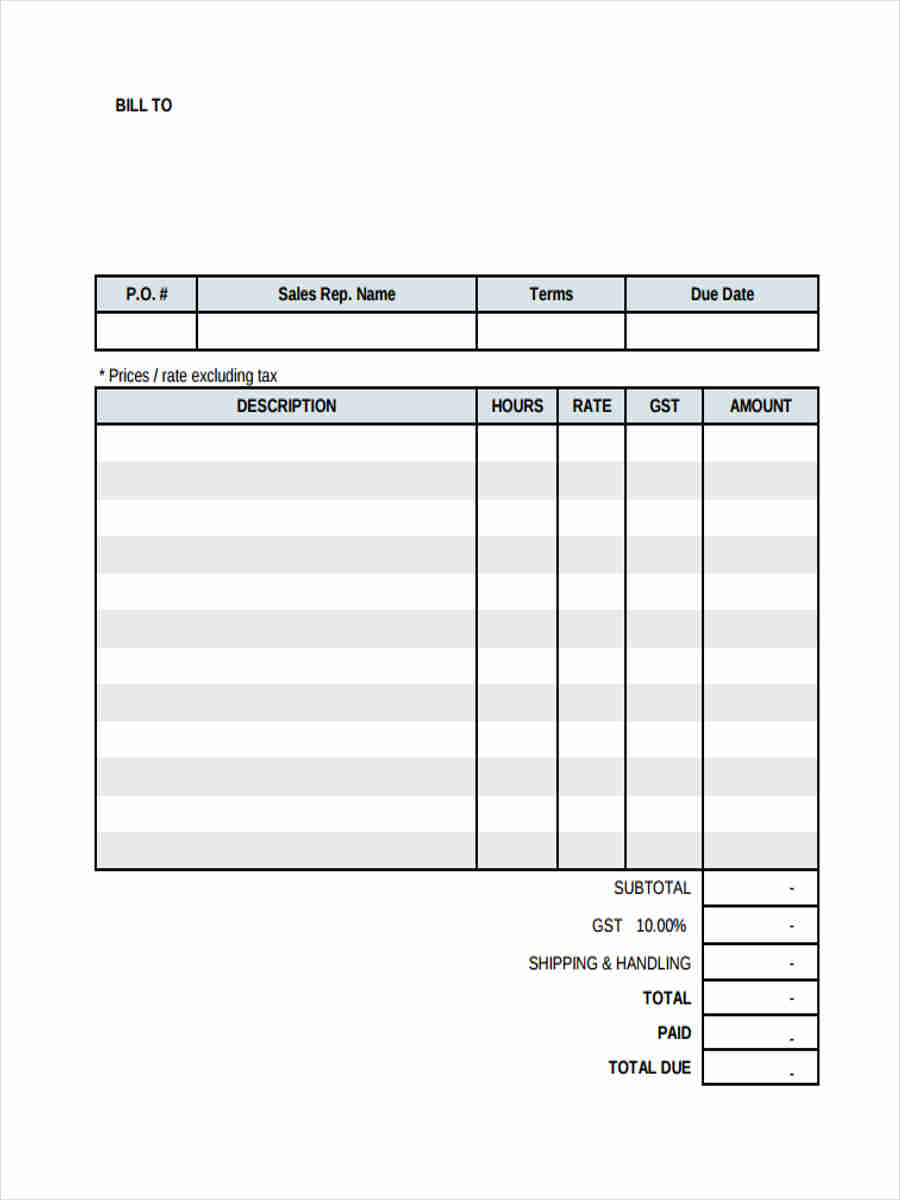 e format commerce invoice Forms Invoice Sample in PDF WORD  FREE Service 9