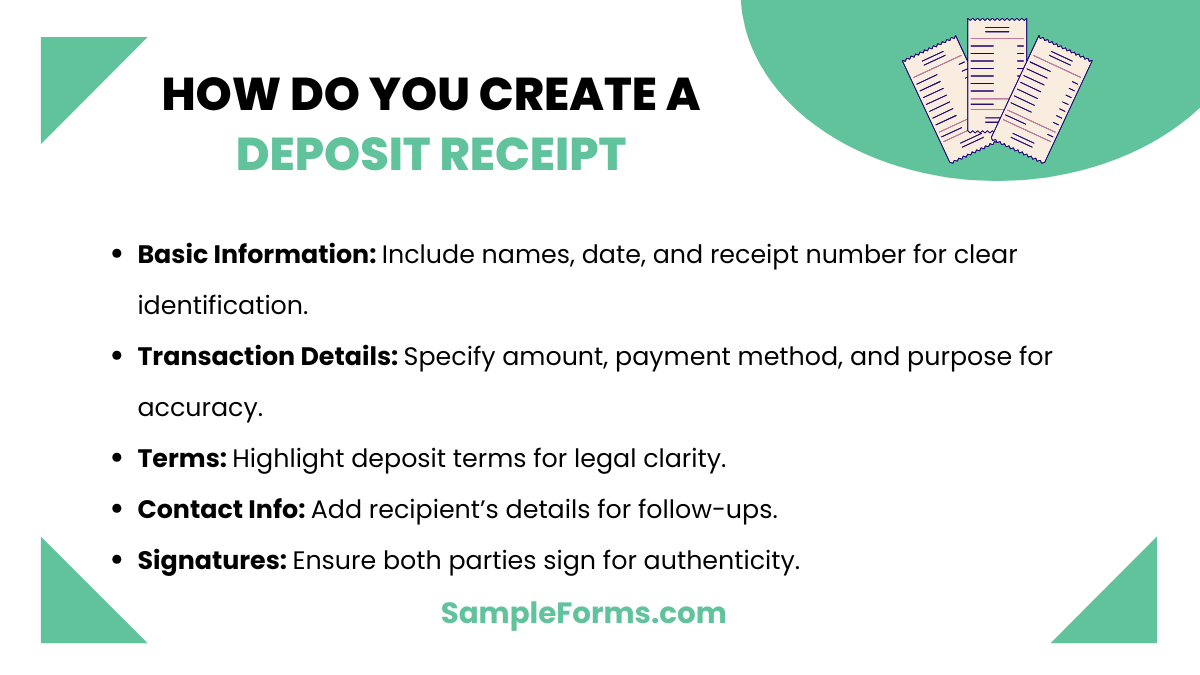 FREE 13+ Deposit Receipt Form Samples, PDF, MS Word, Google Docs, Excel
