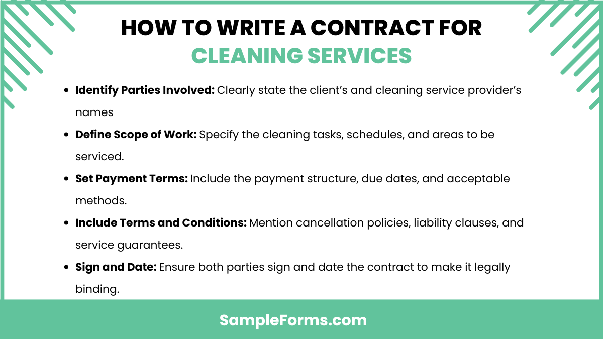 how to write a contract for cleaning services