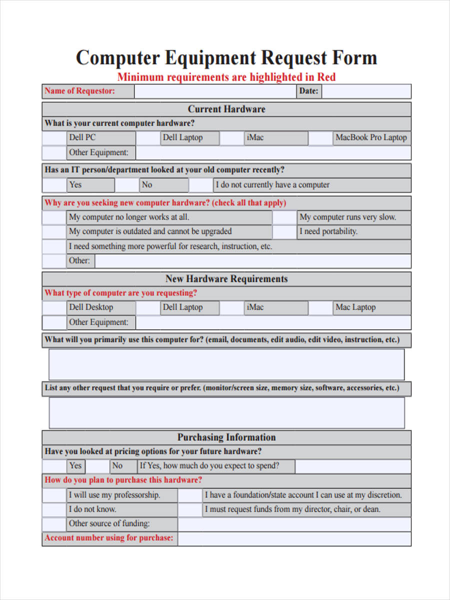 FREE 9+ Equipment Requisition Forms in PDF | Ms Word | Excel