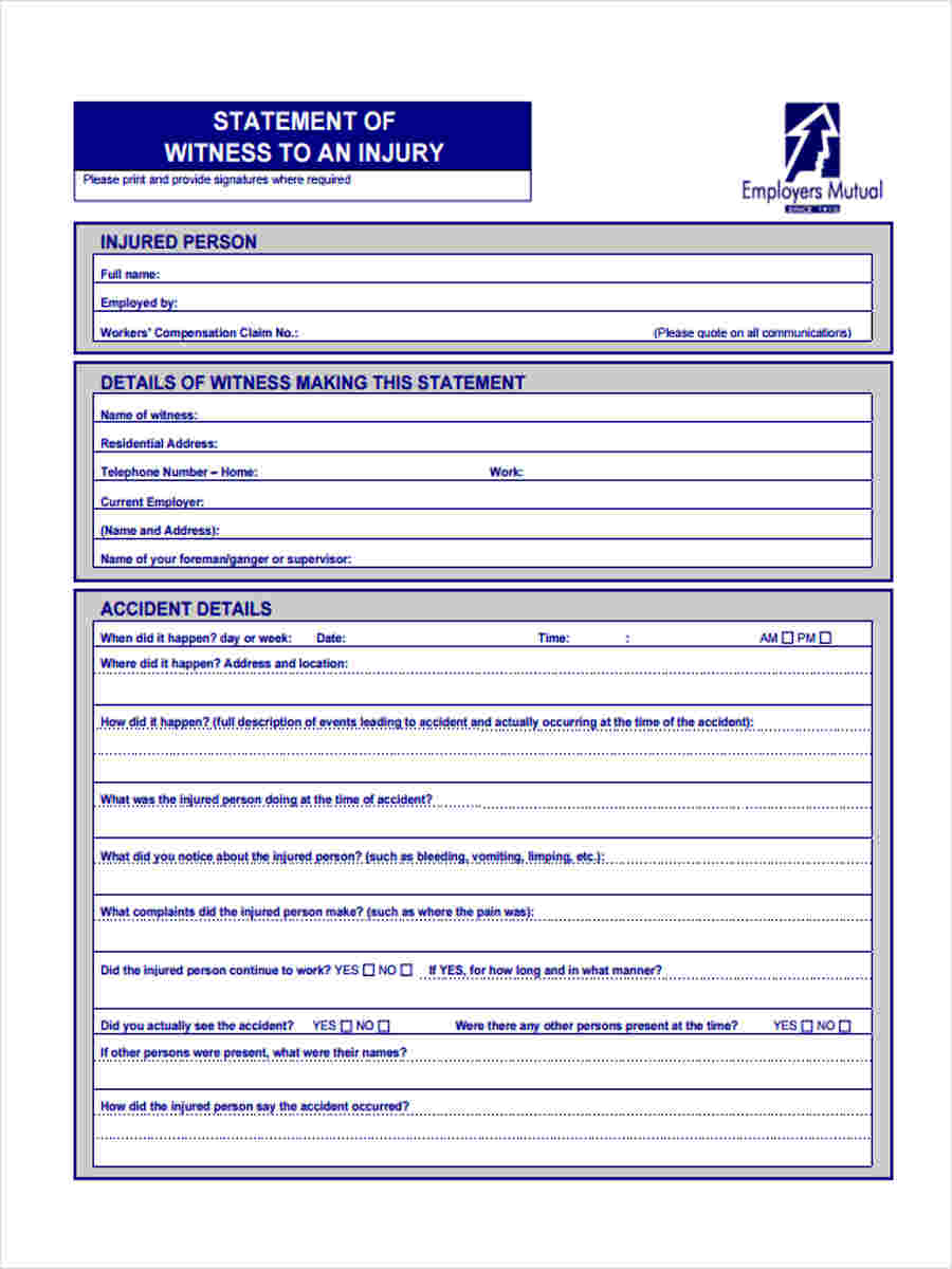 employee witness statement form