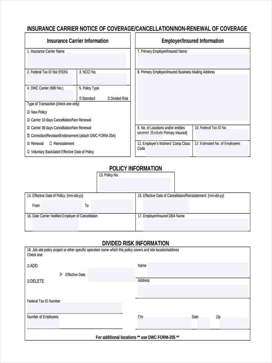 FREE 8+ Sample Notice of Cancellation Forms in MS Word PDF