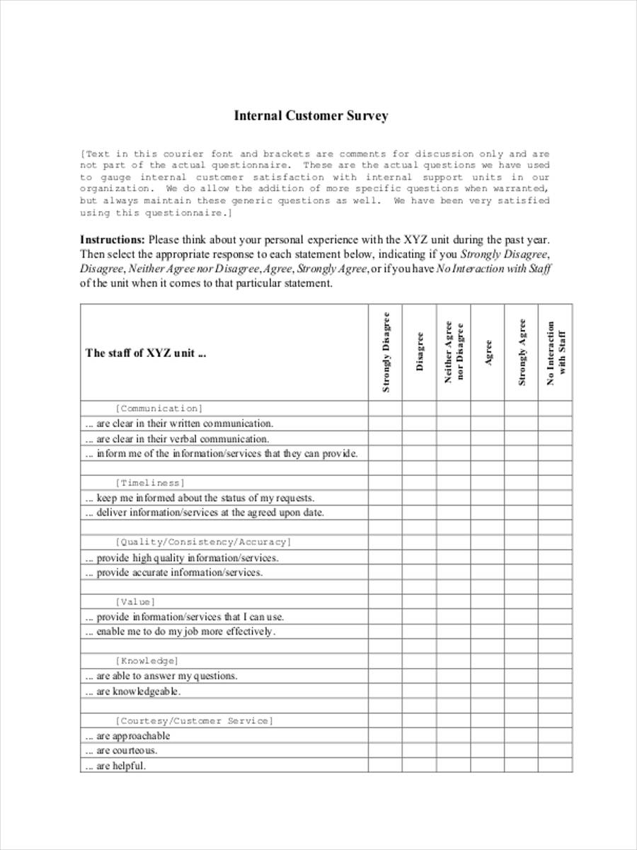 Exemple Questionnaire De Satisfaction Word Jualkerten