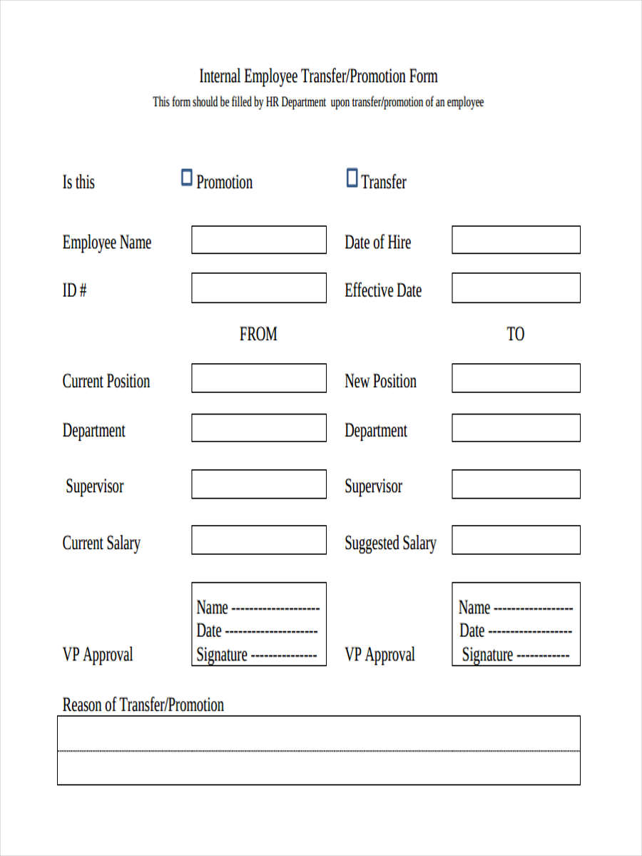 7 Employee Transfer Form Samples - Free Sample, Example 