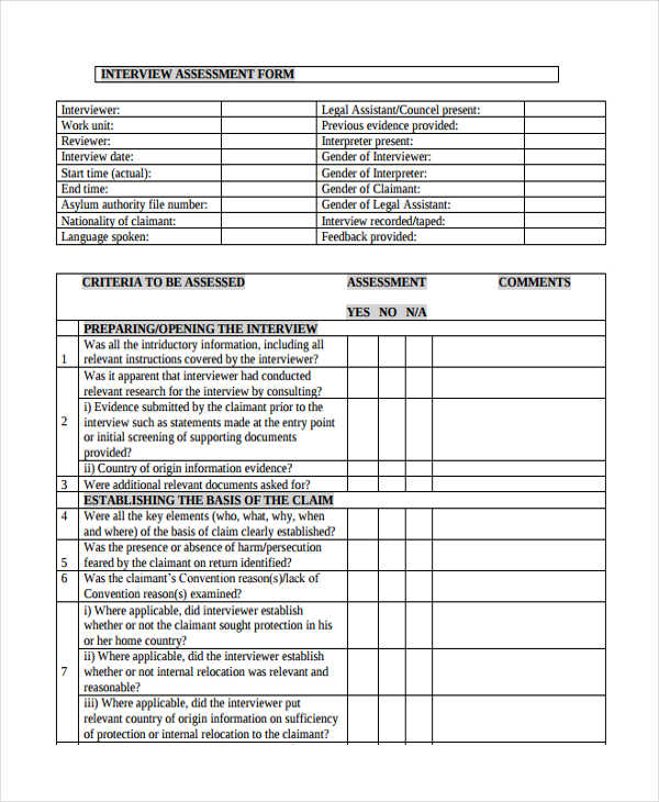 FREE 15+ Interview Feedback Forms in PDF