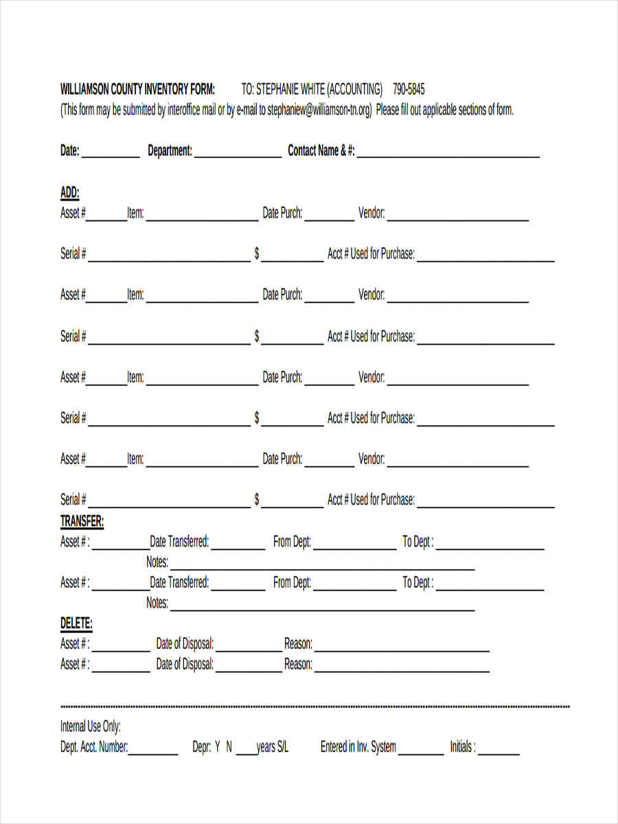 FREE 6+ Inventory Transfer Forms in PDF MS Word Excel