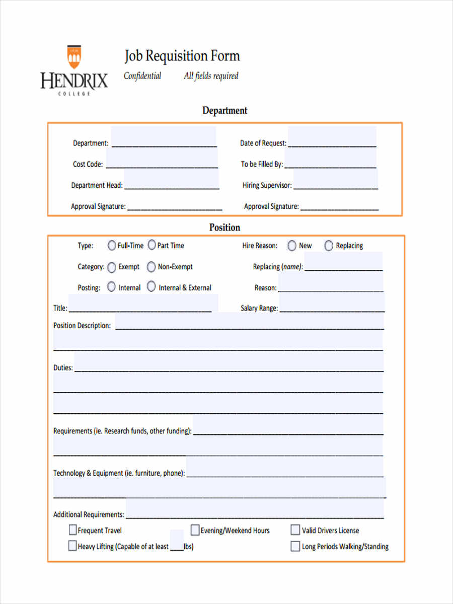 Free 8+ Internal Requisition Forms In Pdf