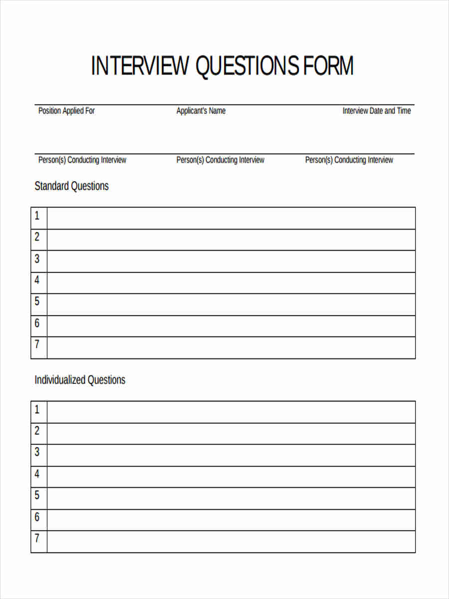 FREE 8+ Job Questionnaire Forms in PDF | MS Word