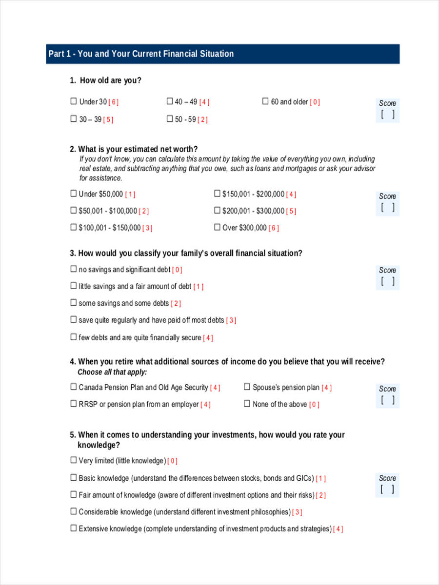 Investor Profile Template