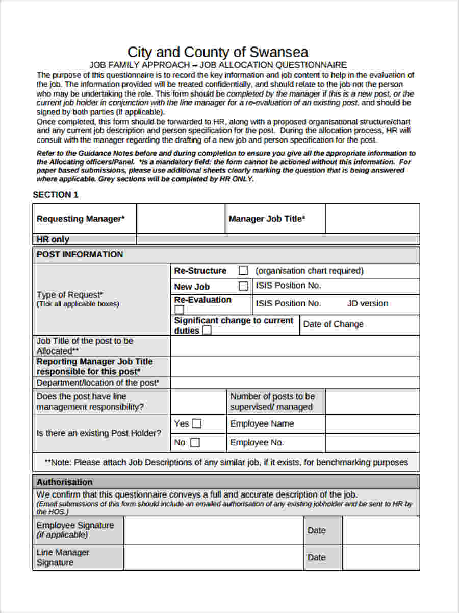 job allocation form