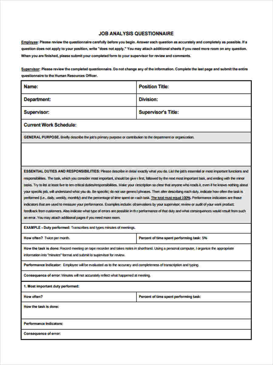 job analysis questionnaire1