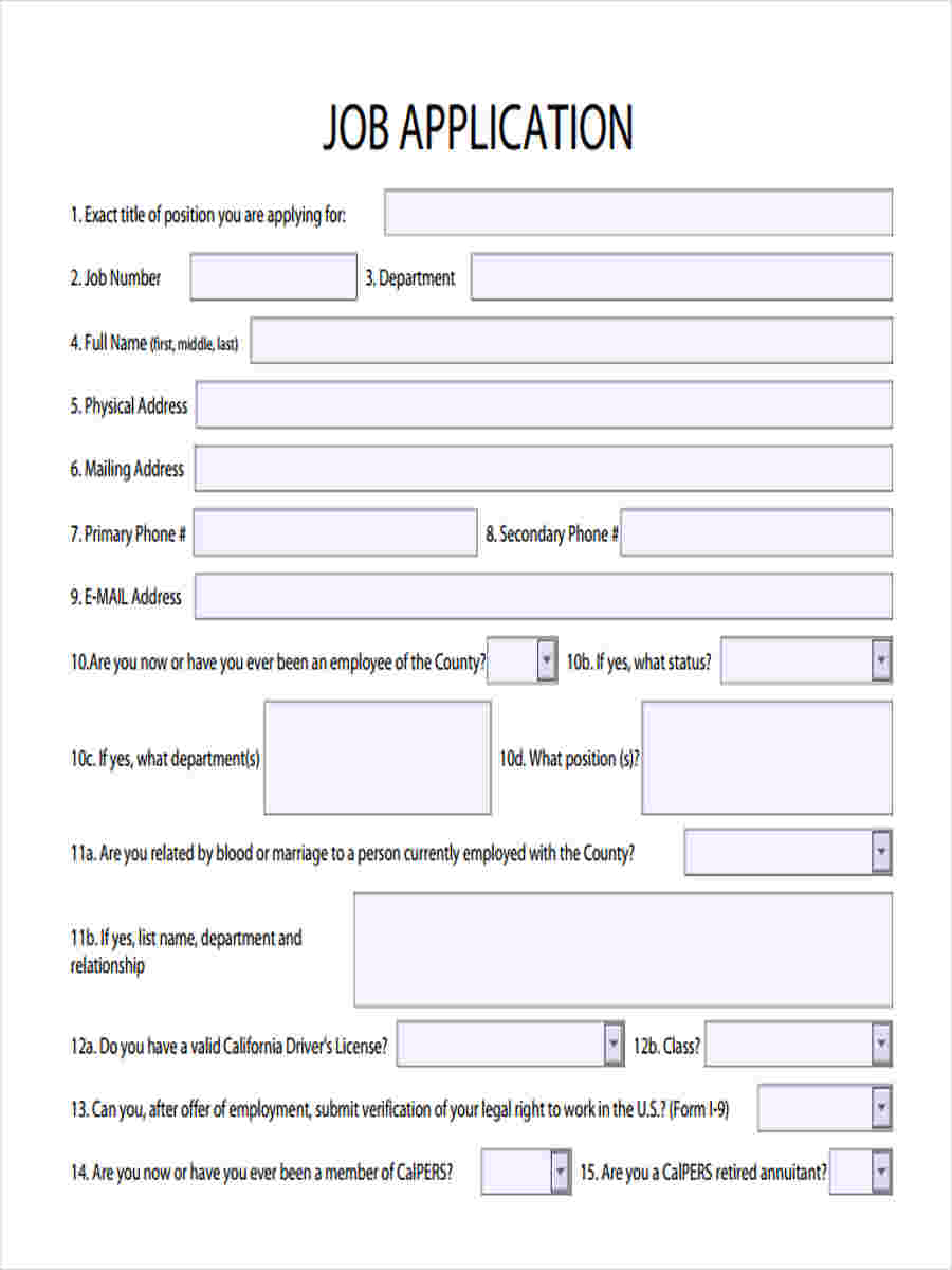 Job Application Survey Template for Online Applications