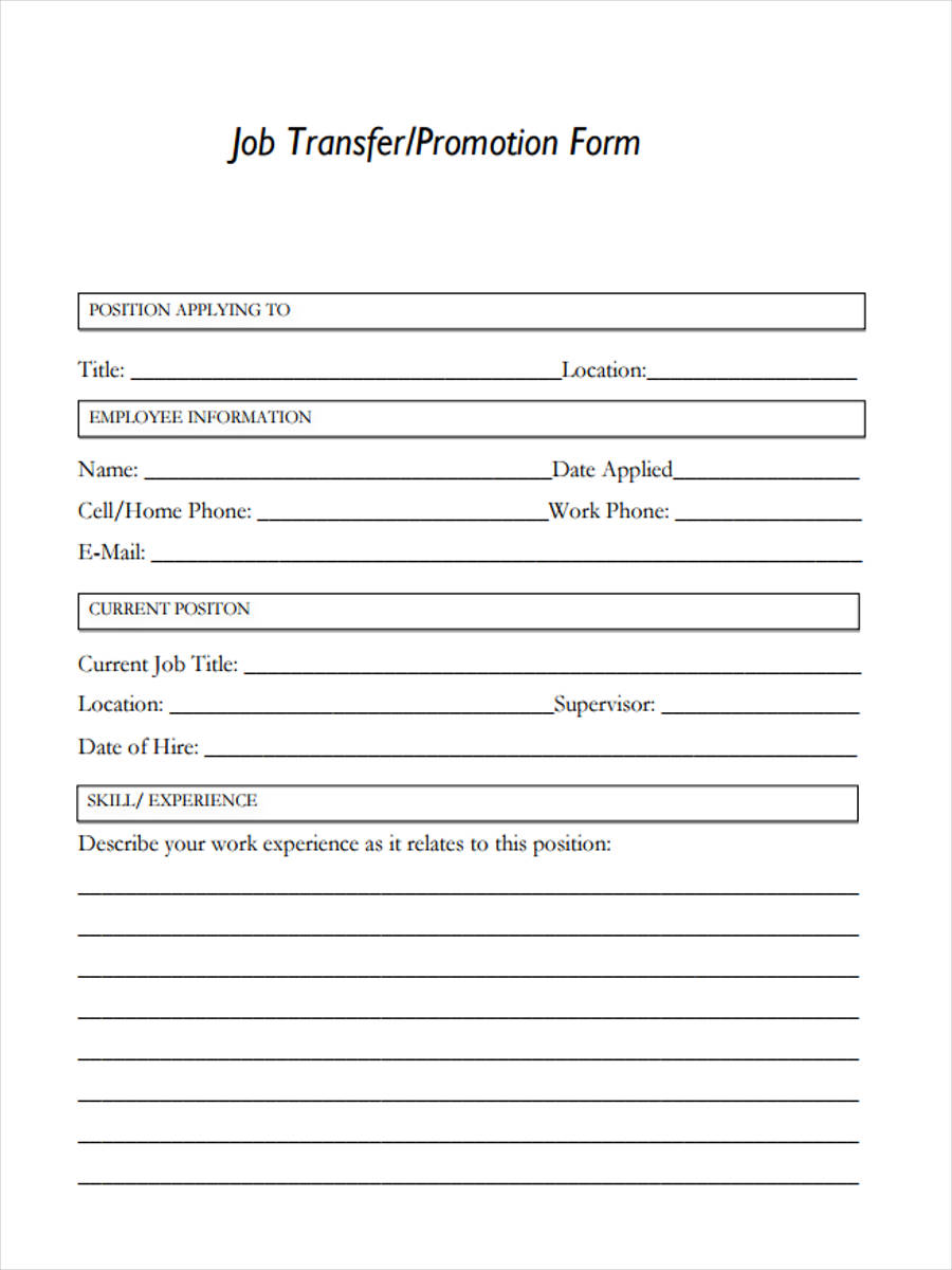 7+ Promotion Request Form - Free Sample, Example Format 