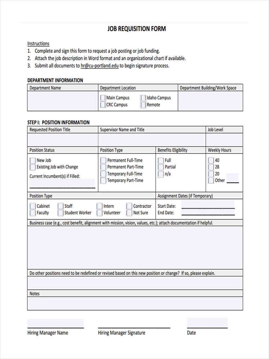 FREE 5+ Recruitment Requisition Forms in MS Word PDF