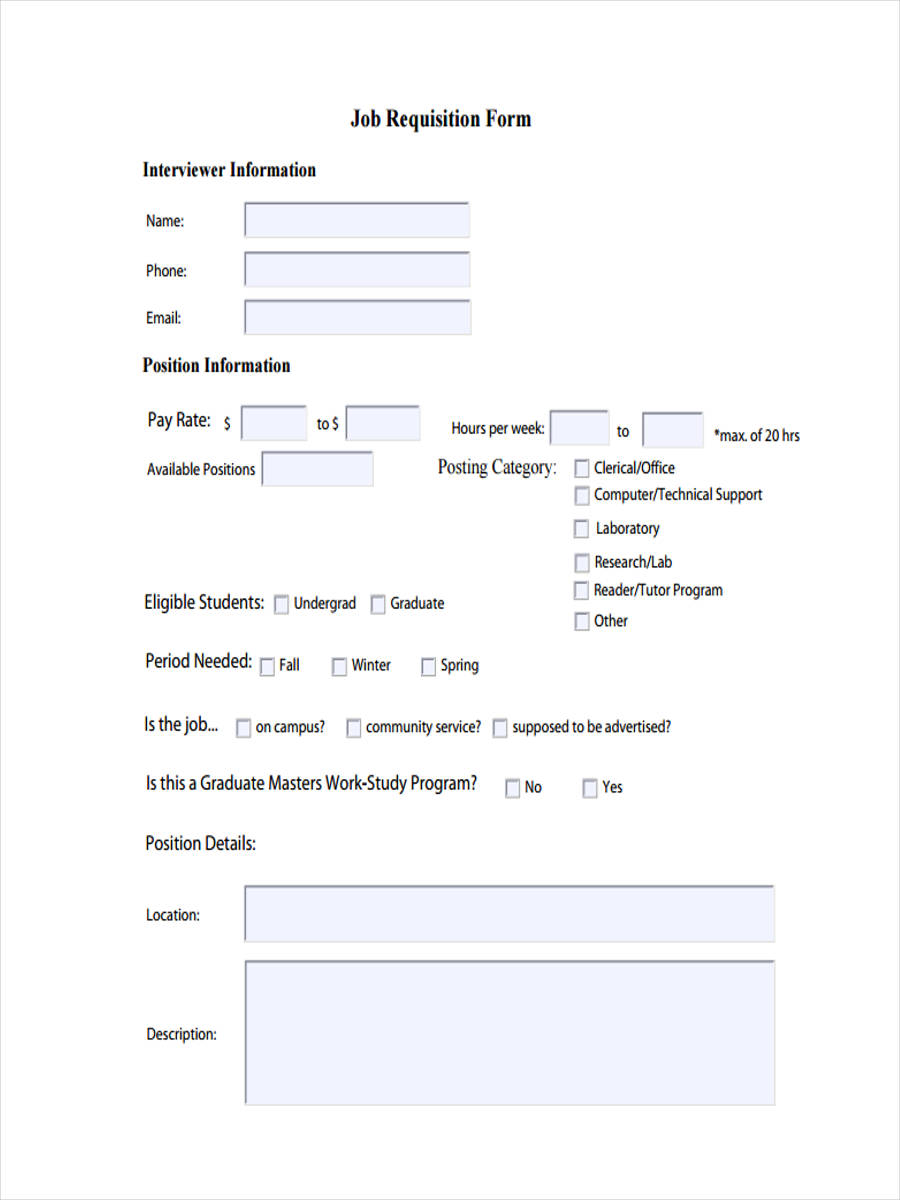 FREE 5+ Work Requisition Forms in PDF