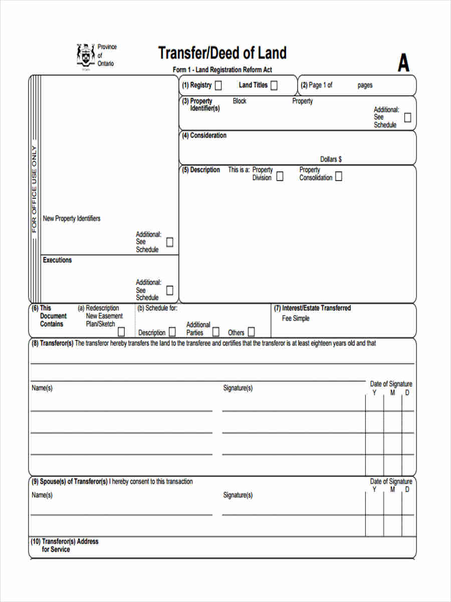 land deed form