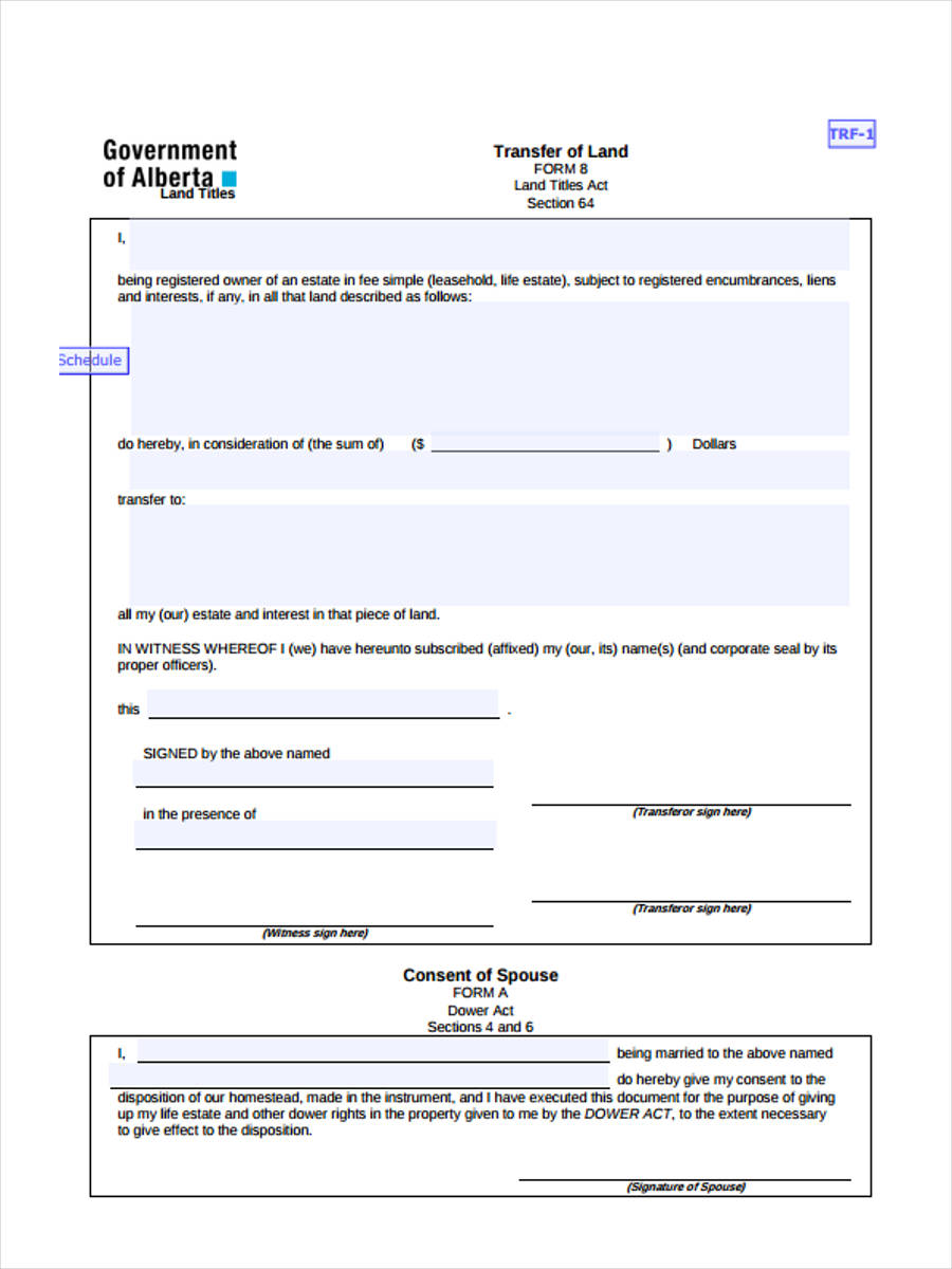 FREE 6+ Land Transfer Forms in PDF | Ms Word