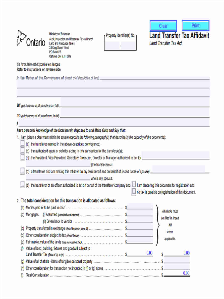 FREE 6 Land Transfer Form Samples In PDF MS Word