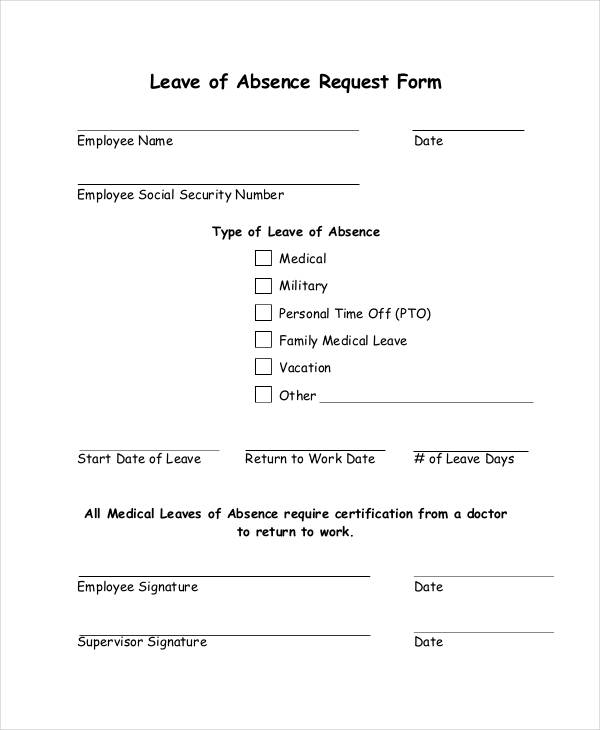 leave of absence request