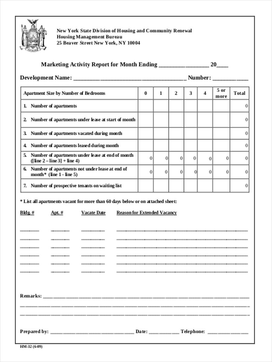marketing activity report form1