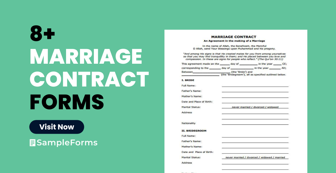 marriage contract forms