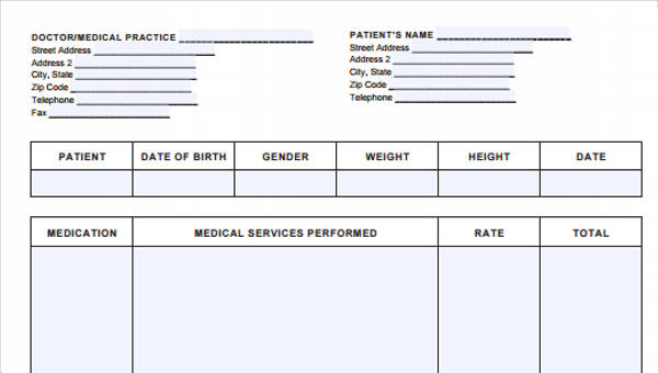 Free 5 Medical Invoice Forms In Pdf 5049