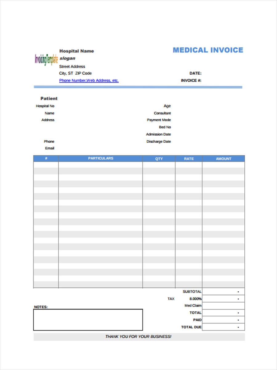 medical billing invoice
