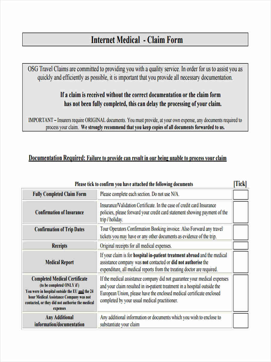 medical claim invoice