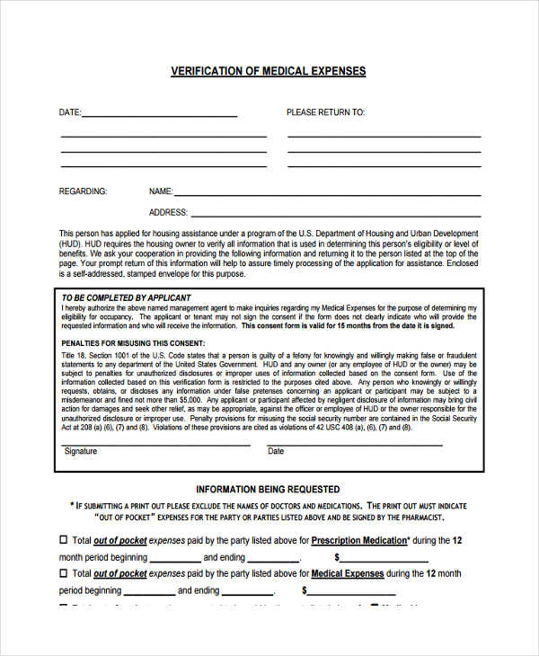 FREE 8+ Medical Verification Forms in PDF