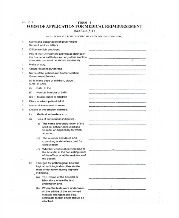 medical reimbursement application