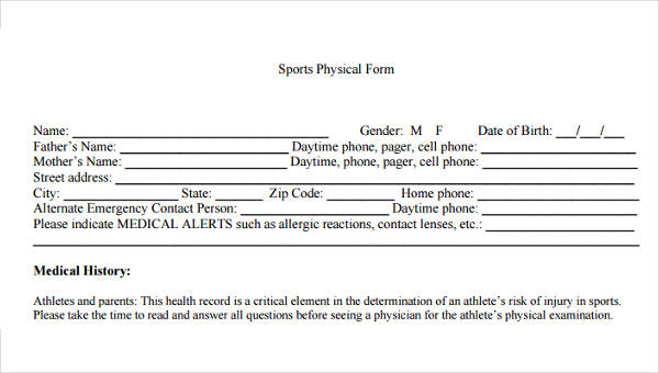 medical sports physical