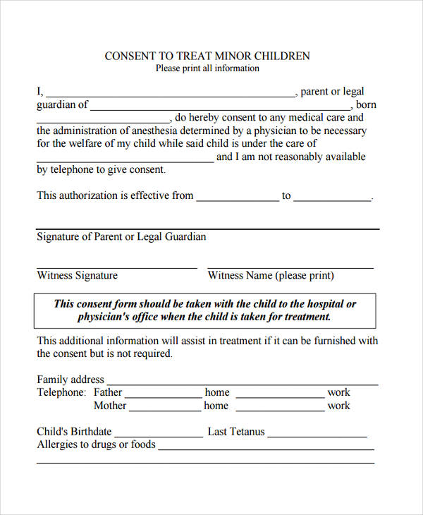 Medical Consent Form Free Printable Printable Forms Free Online