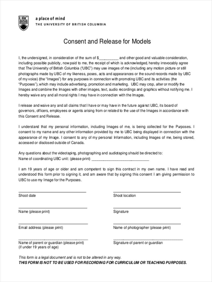 FREE 6+ Model Consent Forms in MS Word | PDF