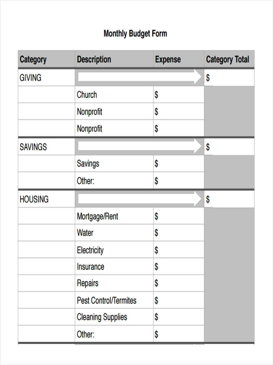 FREE 5+ Sample Church Budget Forms in MS Word PDF