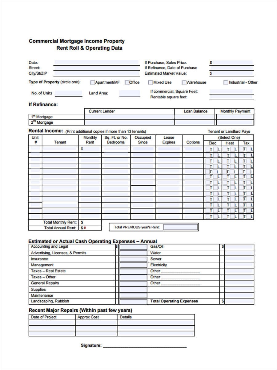 FREE 22+ Rent Roll Form Samples, PDF, MS Word, Google Docs, Excel