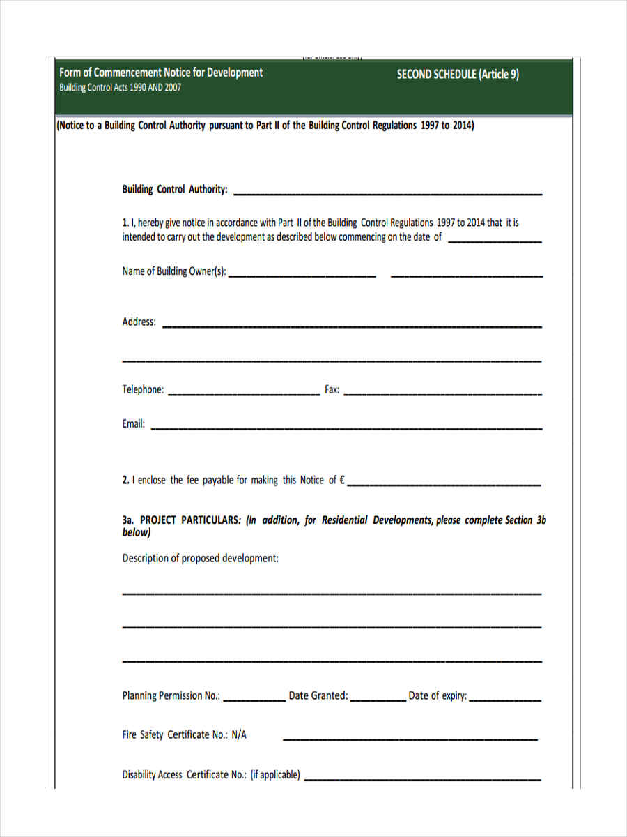 Printable Notice Of Commencement Form