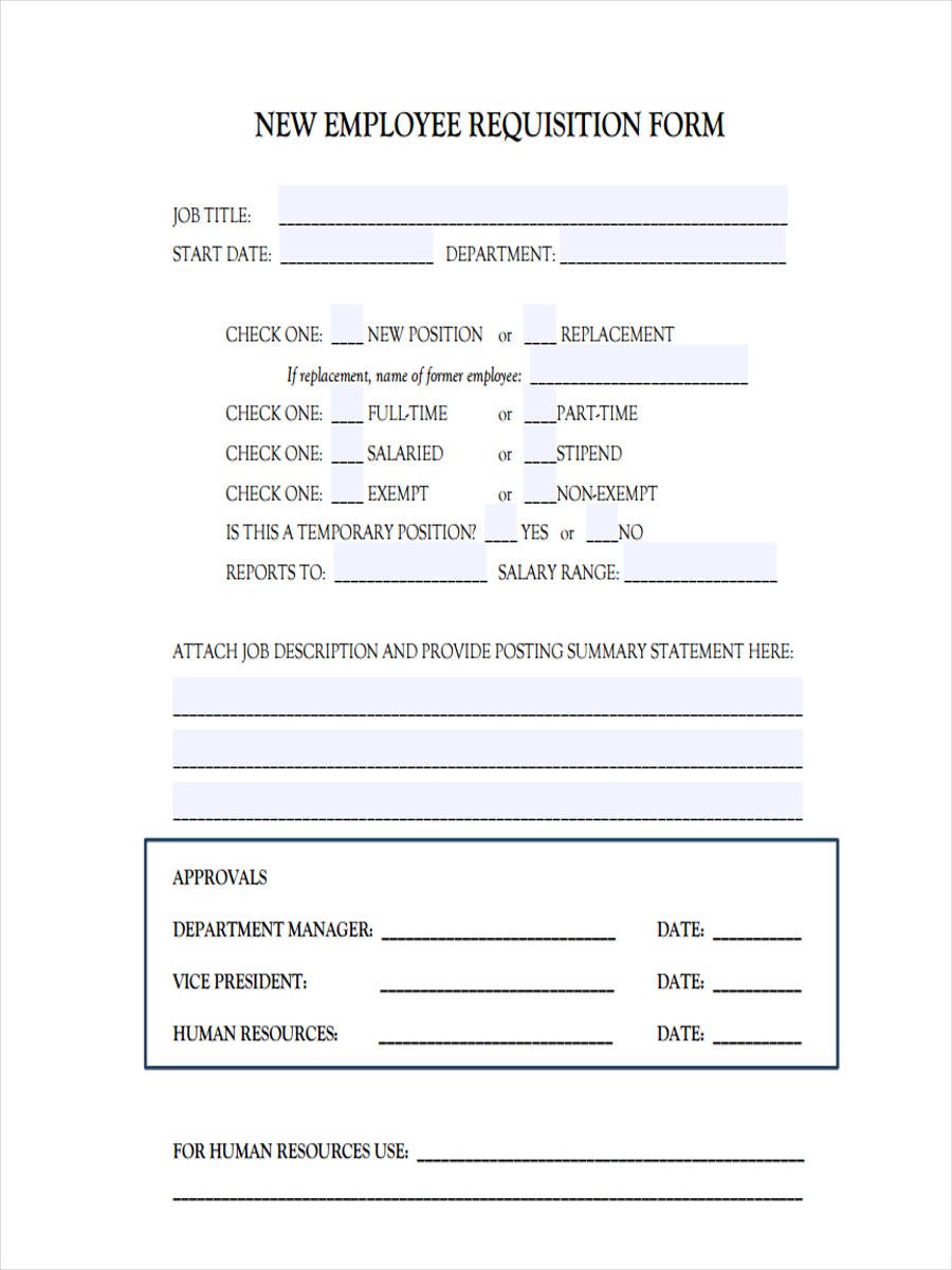 FREE 8+ Employee Requisition Forms in PDF MS Word
